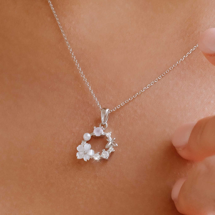 Frühlingsblumen Kette Silber, S925