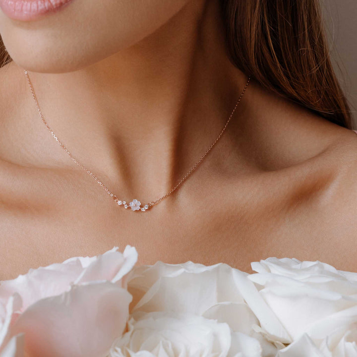 Sparkle Blumen Kette, S925