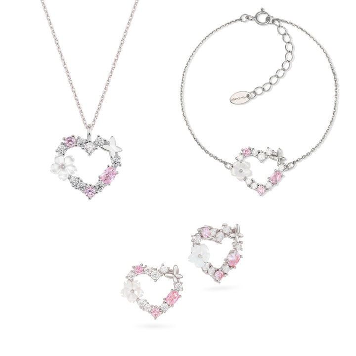 Set Sparkling Heart Silber S925