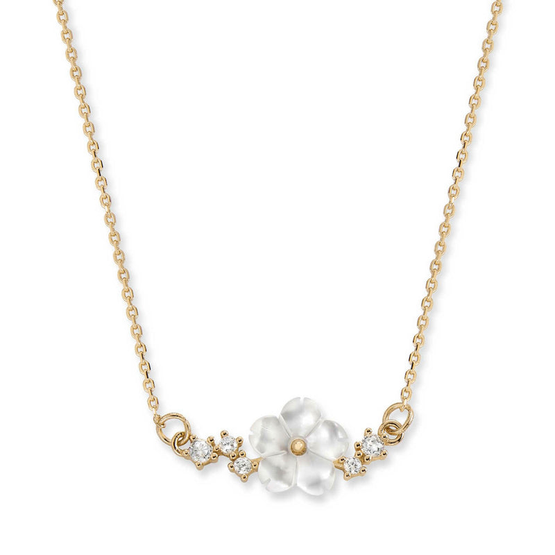 Sparkle Blumen Kette Golden, S925