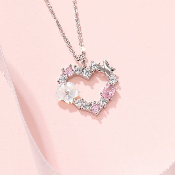 Sparkling Heart Kette Silber, S925