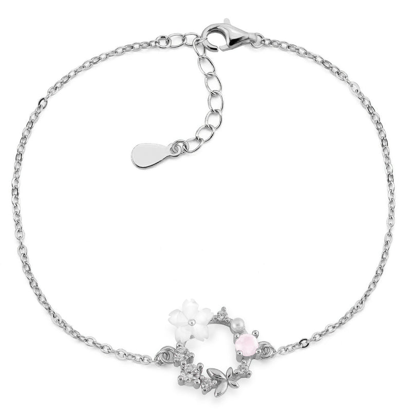 Frühlingsblumen Armband Silber