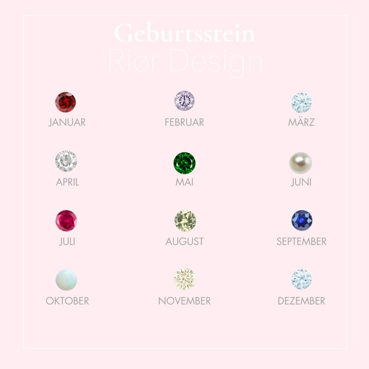 Birthstone Kette Geburtsstein, S925