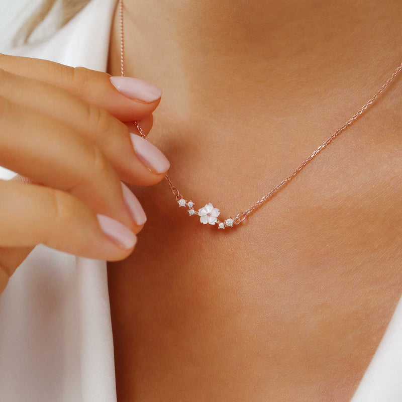 Sparkle Blumen Kette, S925