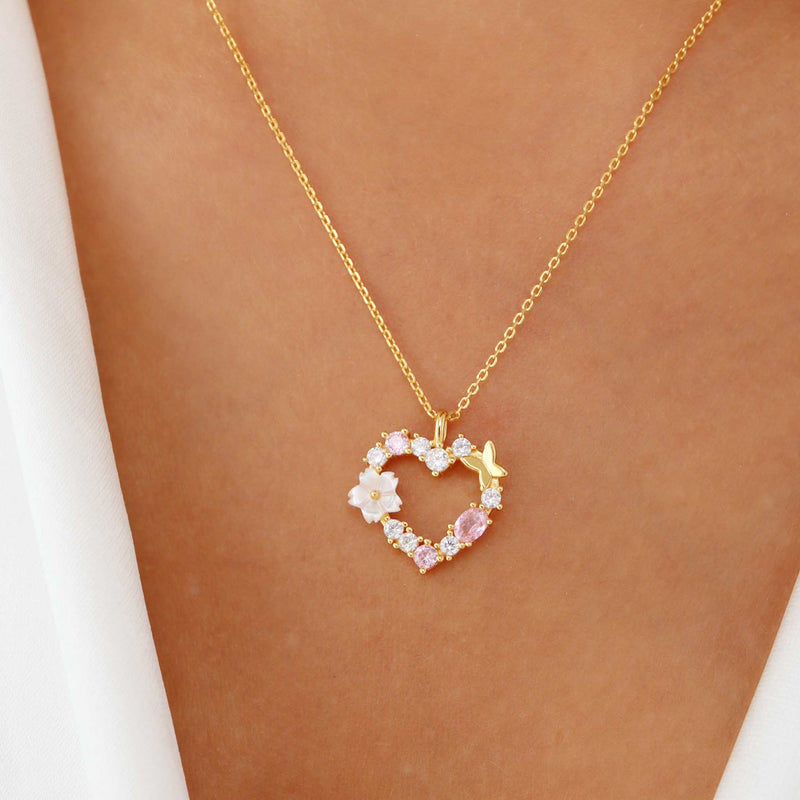 Sparkling Heart Kette, Golden