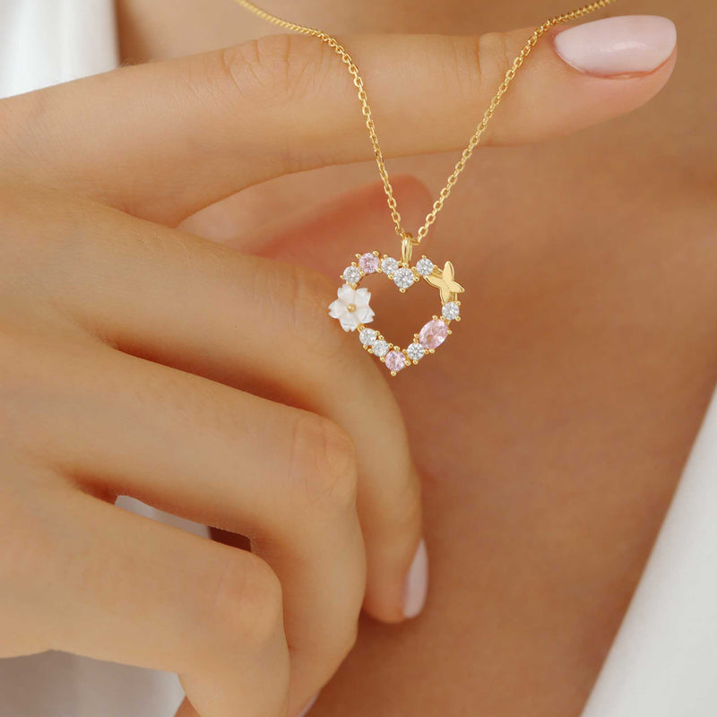 Sparkling Heart Kette, Golden