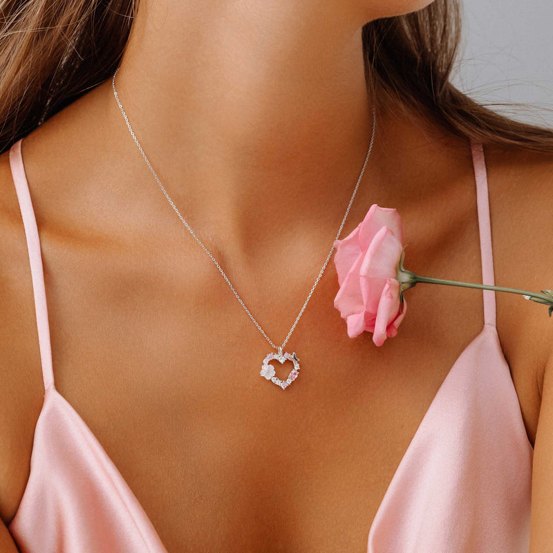 Set Sparkling Heart Silber