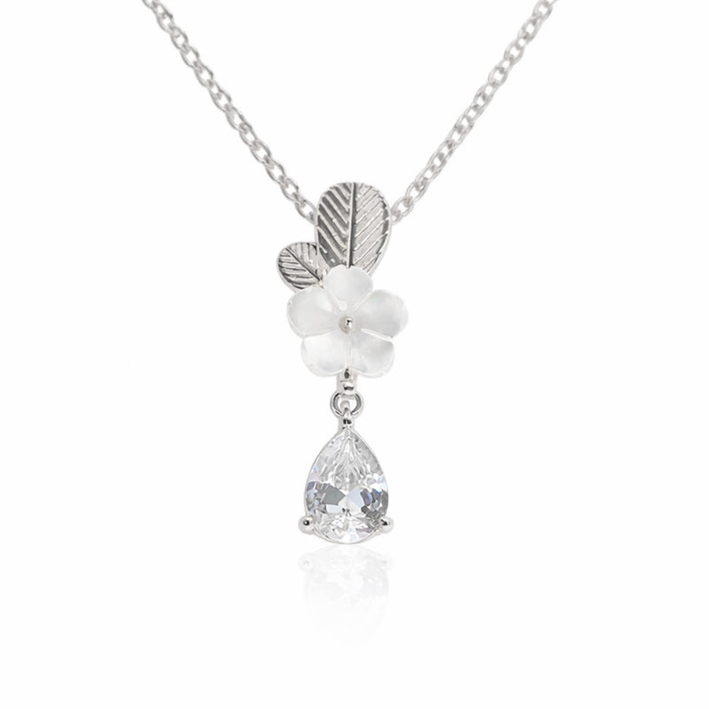 Leaf Drop Kette Silber