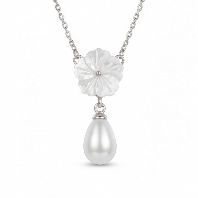 Pearl Drop Kette Silber