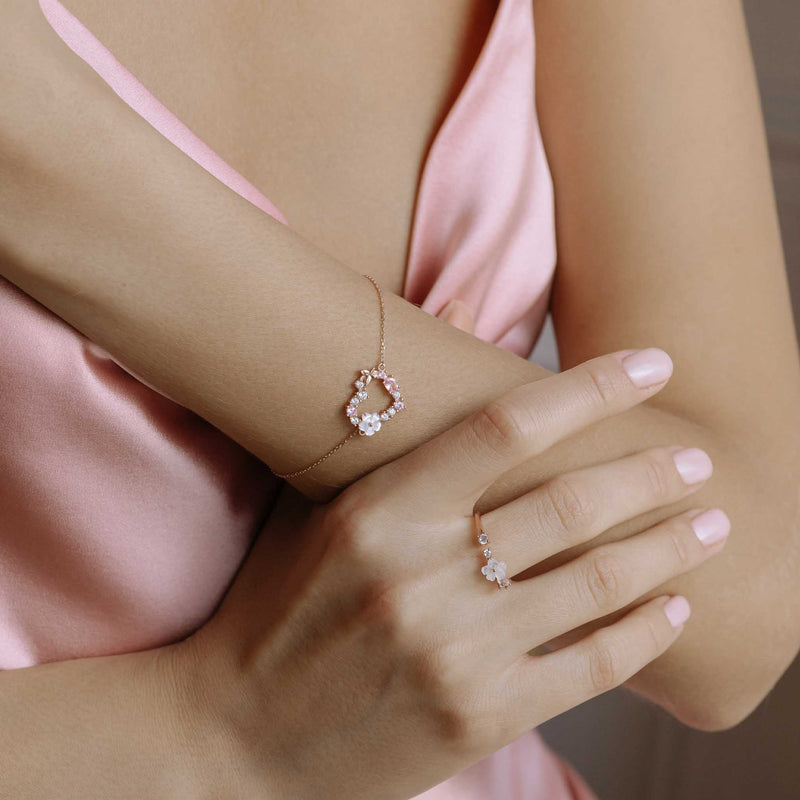 Armband Sparkling Heart Golden, S925