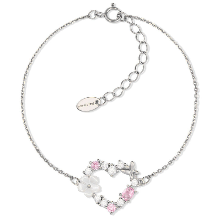 Armband Sparkling Heart Silber, S925