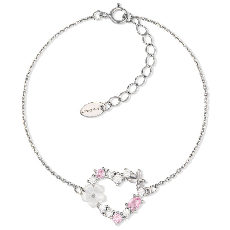 Armband Sparkling Heart Silber, S925