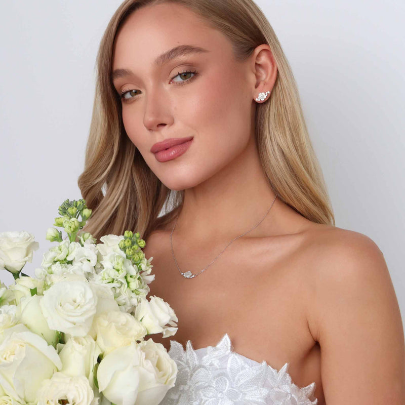 Sparkle Blumen Ohrringe Silber, S925