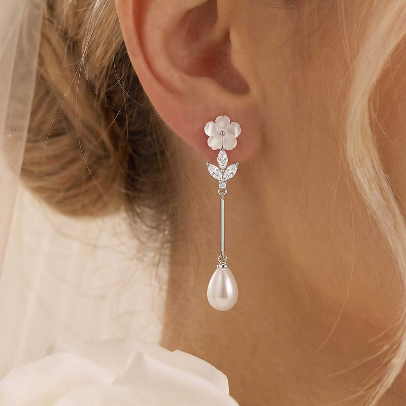 Clara Drop Ohrringe Silber
