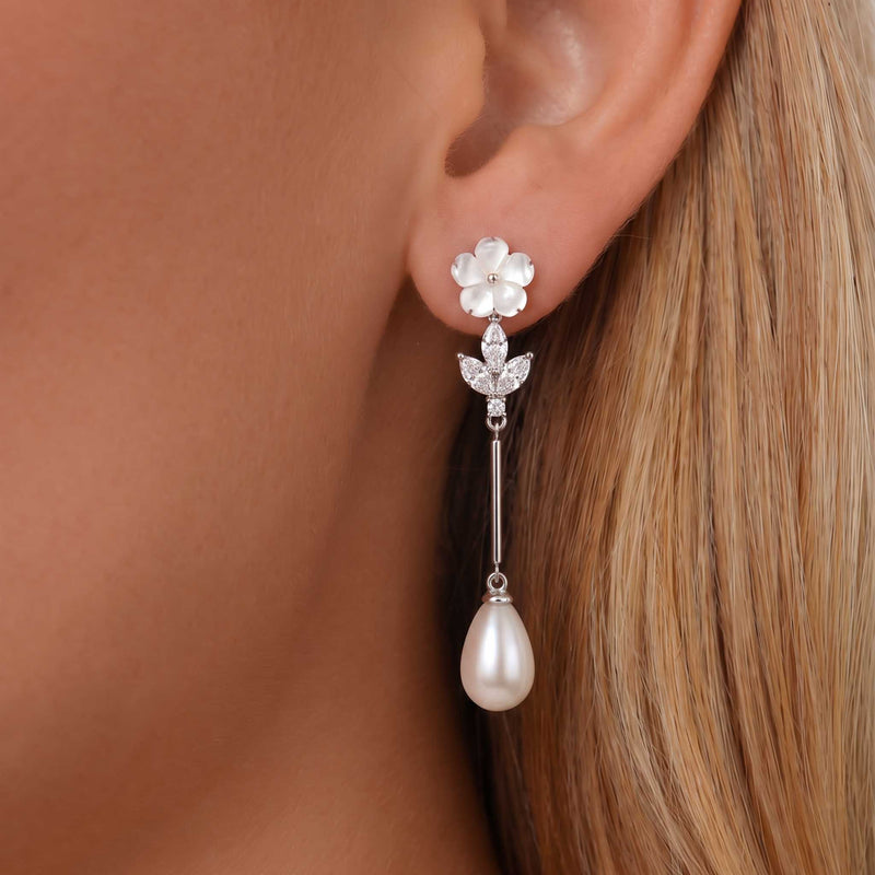 Clara Drop Ohrringe Silber