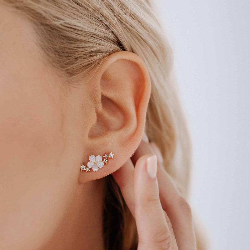 Sparkle Blumen Ohrringe Golden