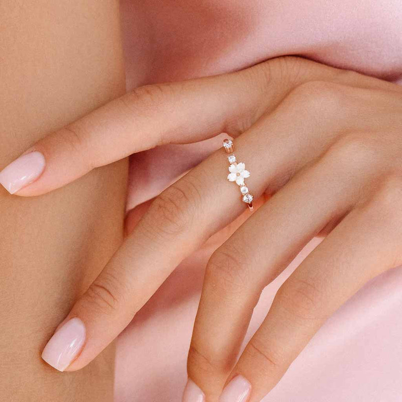 Blumen Ring Lia Rosegold, S925