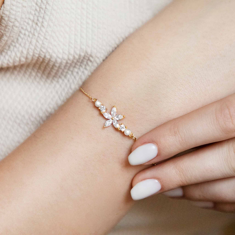 Armband Fleur vergoldet, S925