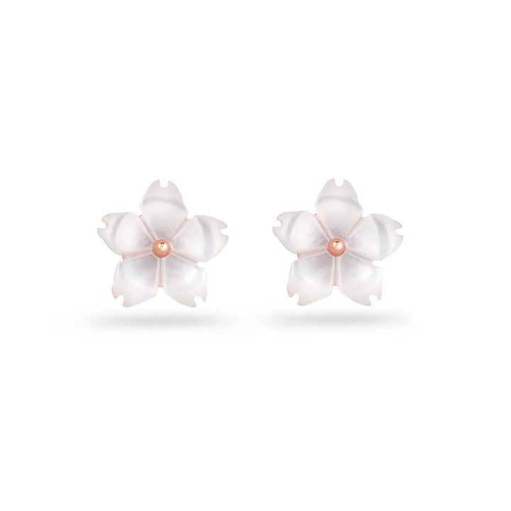 Ohrringe Perlmutt Blume Roségold