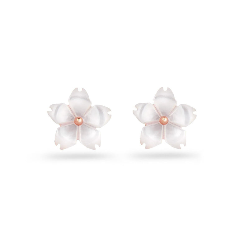 Ohrringe Perlmutt Blume Roségold