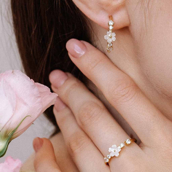 Blumen Ring Lia Golden, S925