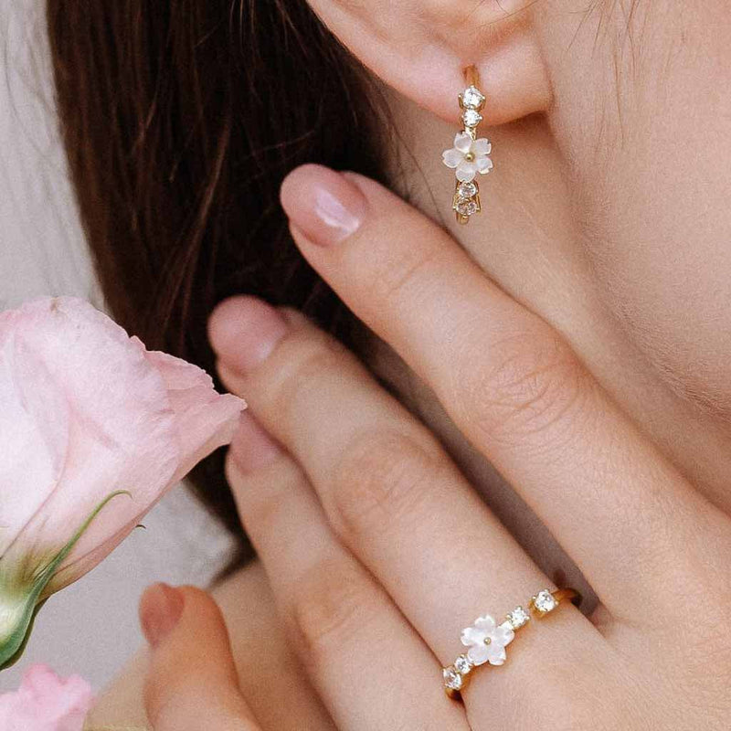 Blumen Ring Lia Golden, S925