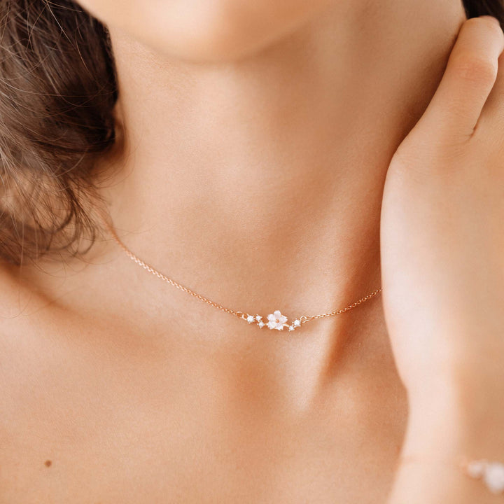 Sparkle Blumen Kette, S925