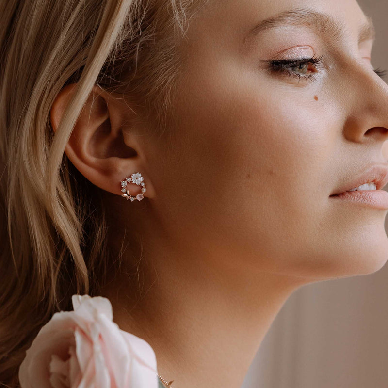 Weißes Frühlingsblumen Set Rosegold