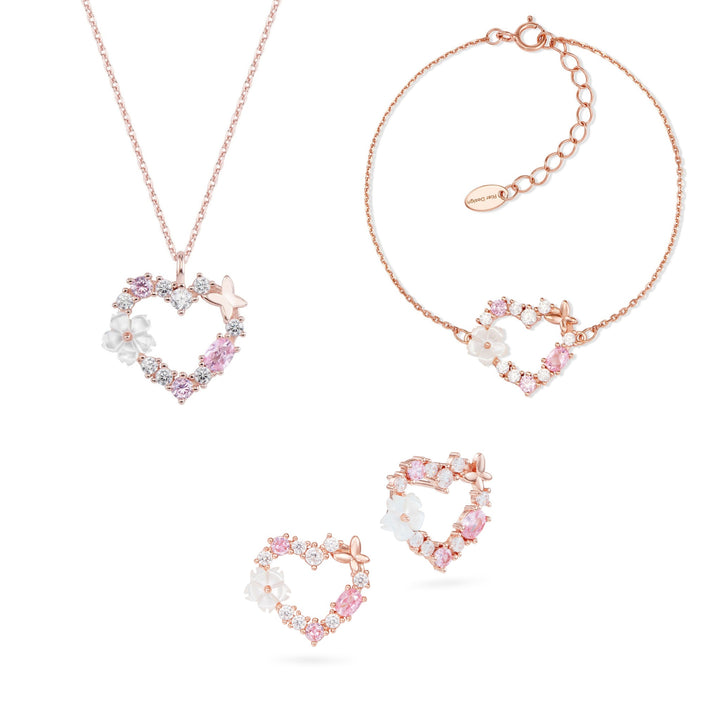 Set Sparkling Heart Rosegold