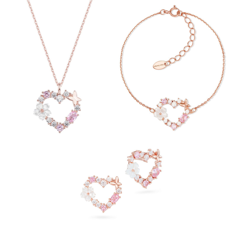 Set Sparkling Heart Rosegold