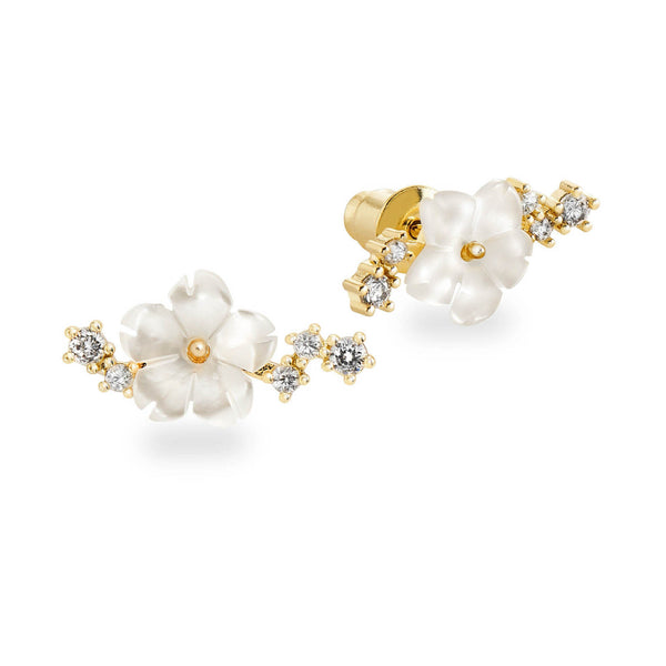 Sparkle Blumen Ohrringe Golden