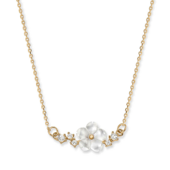Sparkle Blumen Kette Golden, S925