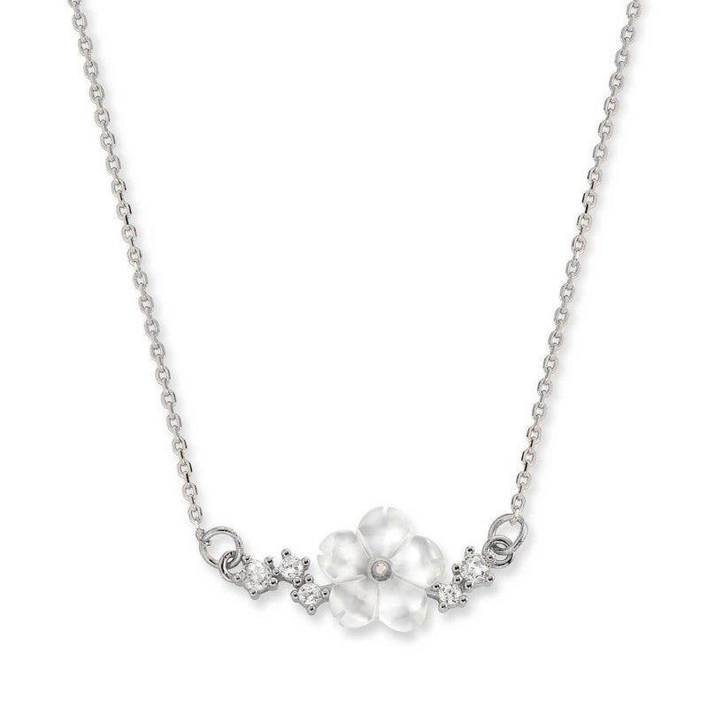 Sparkle Blumen Kette, Silber S925