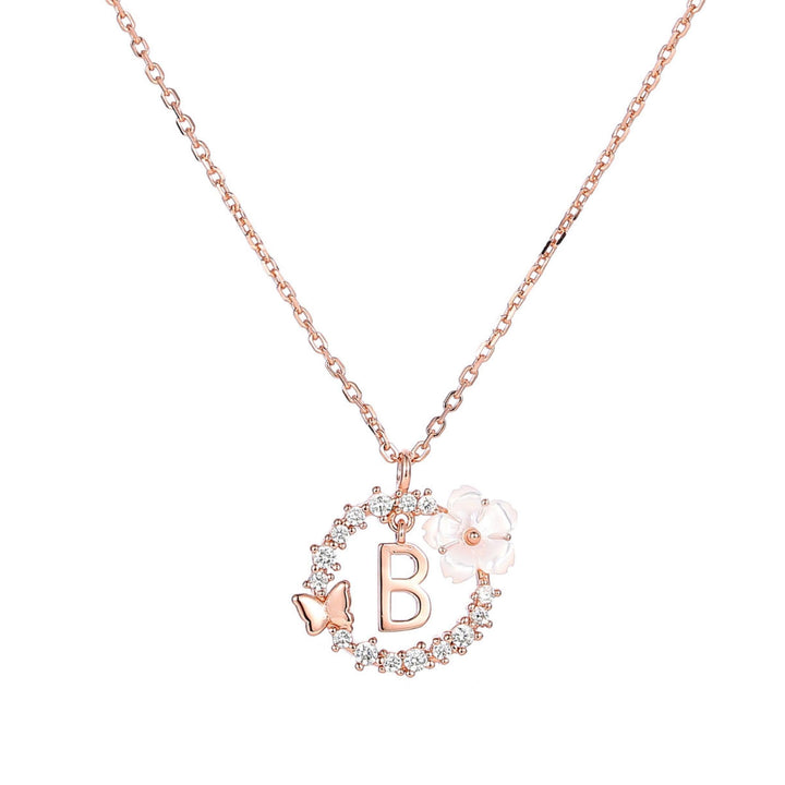 Set Letter Halskette, Frühlingsblumen Ohrringe & Armband