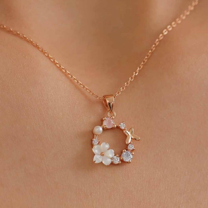 Weißes Frühlingsblumen Set Rosegold