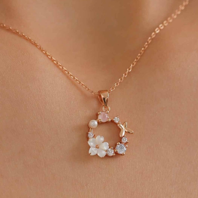Weißes Frühlingsblumen Set Rosegold