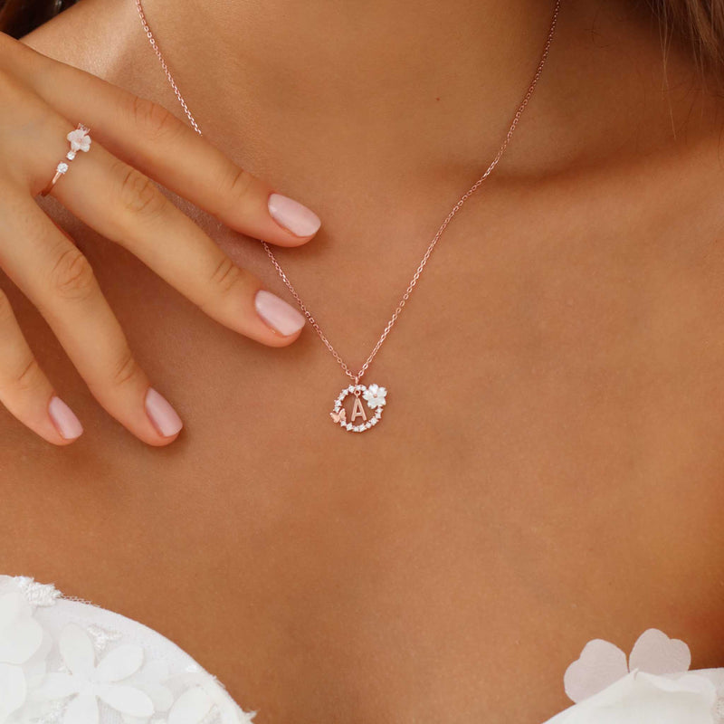 Set Letter Halskette, Sparkle Ohrringe & Armband