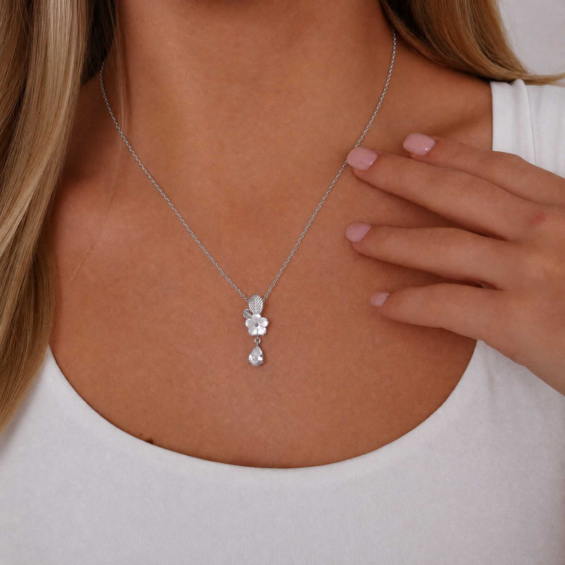 Leaf Drop Kette Silber