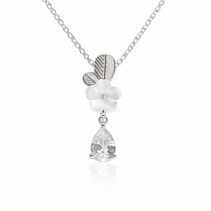 Leaf Drop Kette Silber