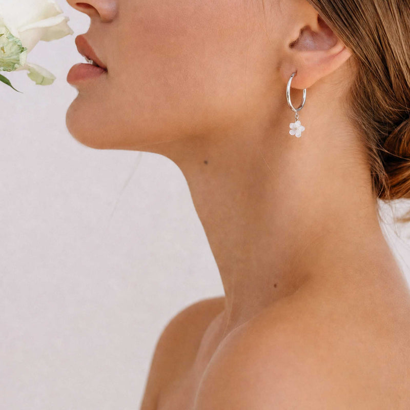 Creole Zarte Blume Silber