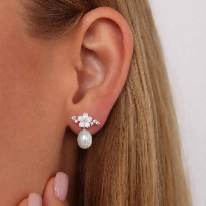 Sparkle Perlen Ohrringe Silber