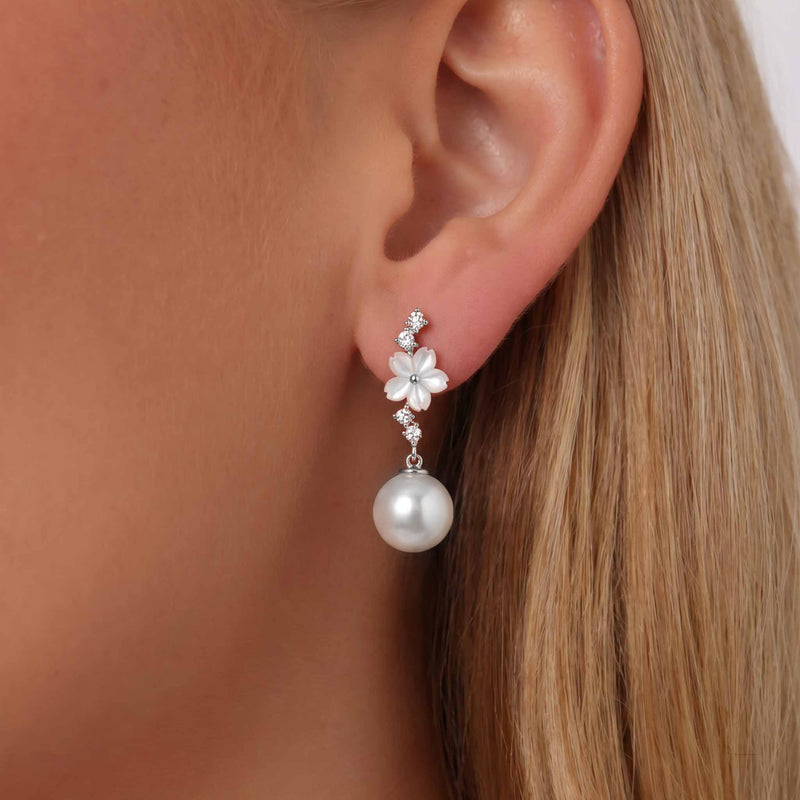 Cascade Pearl Ohrringe Silber