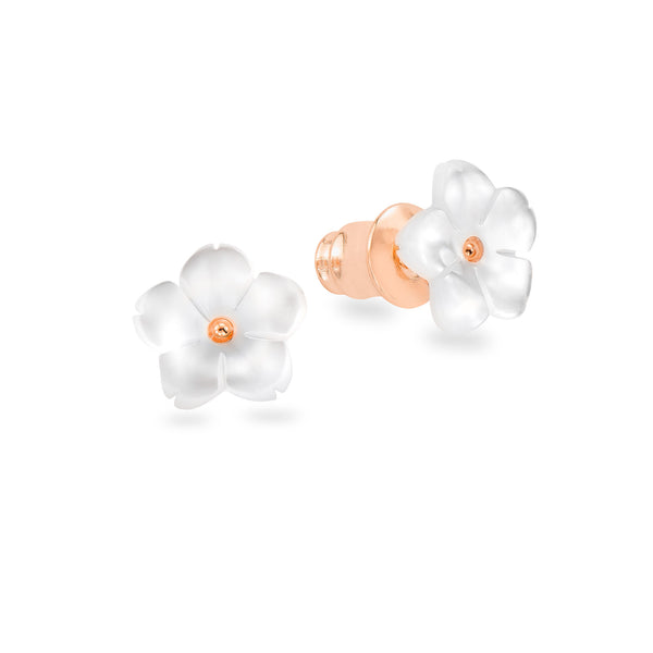 Ohrringe Perlmutt Blume Roségold