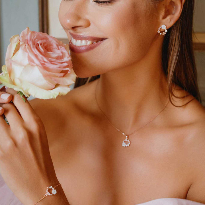 Weißes Frühlingsblumen Set Rosegold