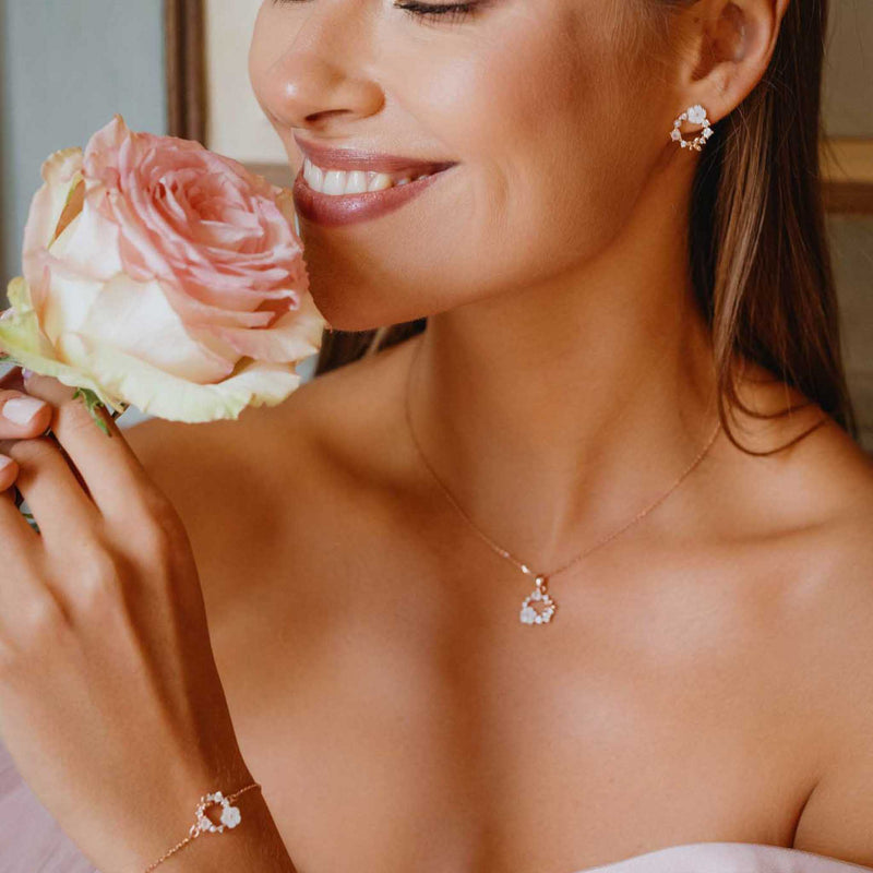 Weißes Frühlingsblumen Set Rosegold
