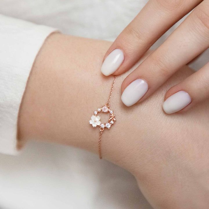 Weißes Frühlingsblumen Set Rosegold