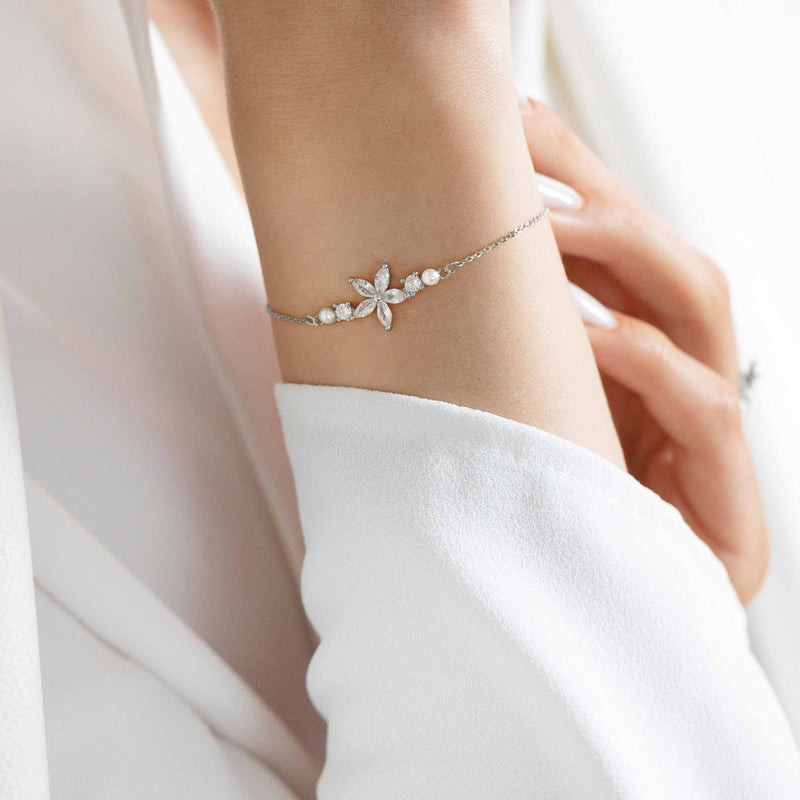 Set Fleur Perla Silber