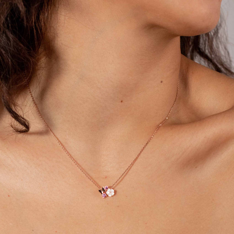 Kette Pink Butterfly, S925