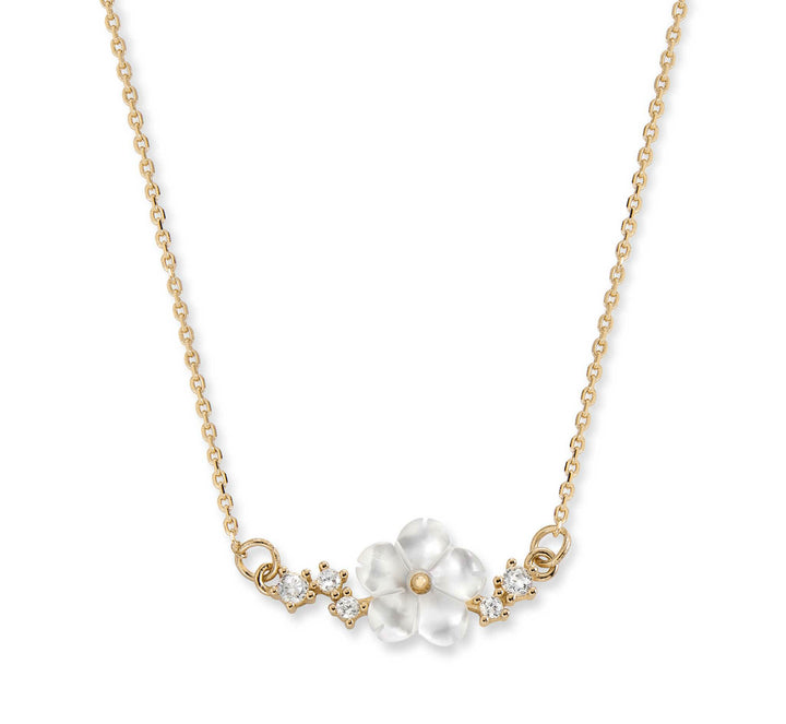 Sparkle Blumen Kette Golden, S925