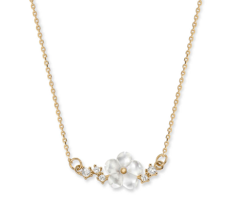 Sparkle Blumen Kette Golden, S925
